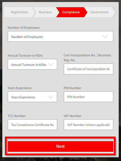 Fill in the compliance details