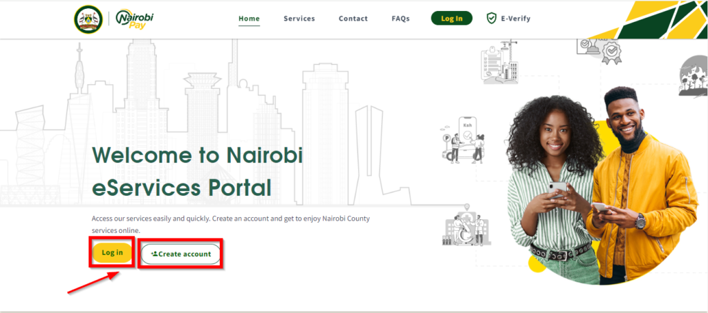 The Nairobi Pay dashboard screenshot as used in an article on How to Apply for a Single Business permit in Nairobi City