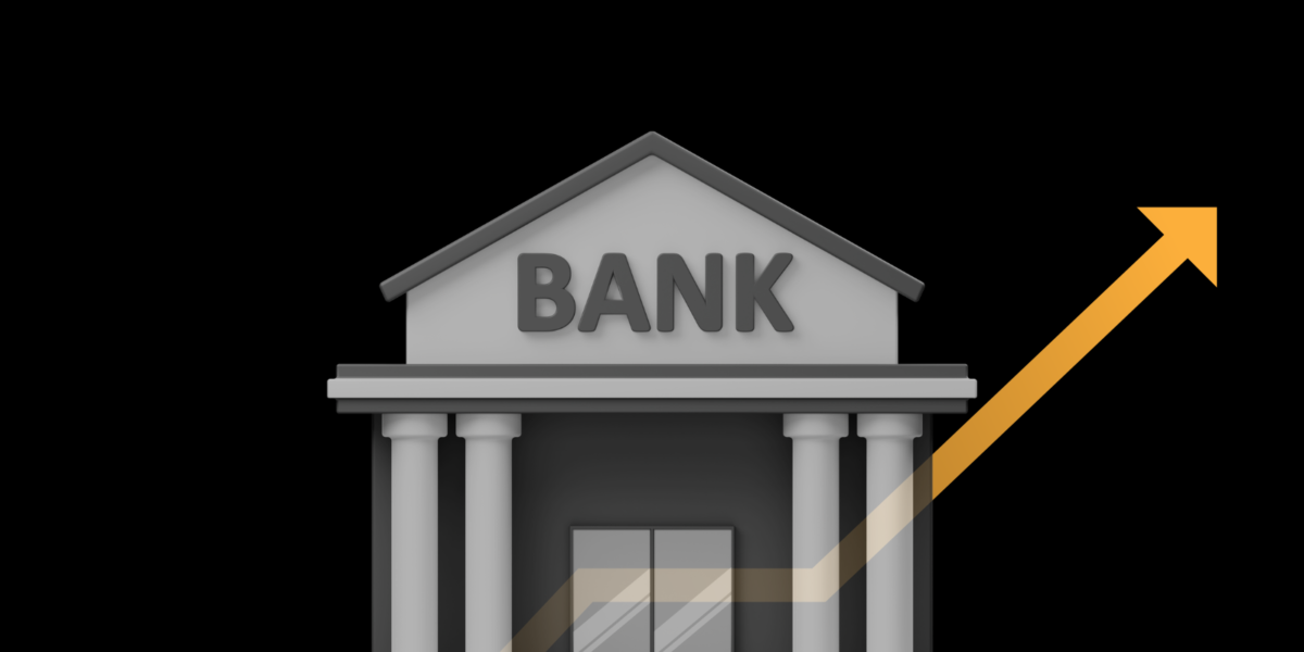 A graphic image featuring a bank icon and a growth chart as used in an article about Banks in Kenya