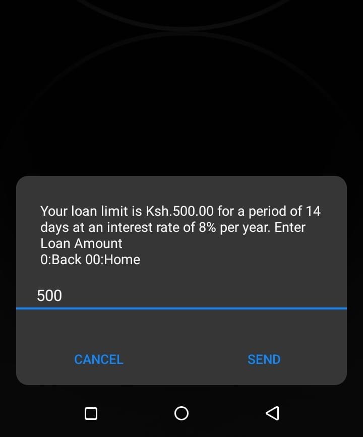 Enter loan amount when applying for the hustler fund loan in Kenya