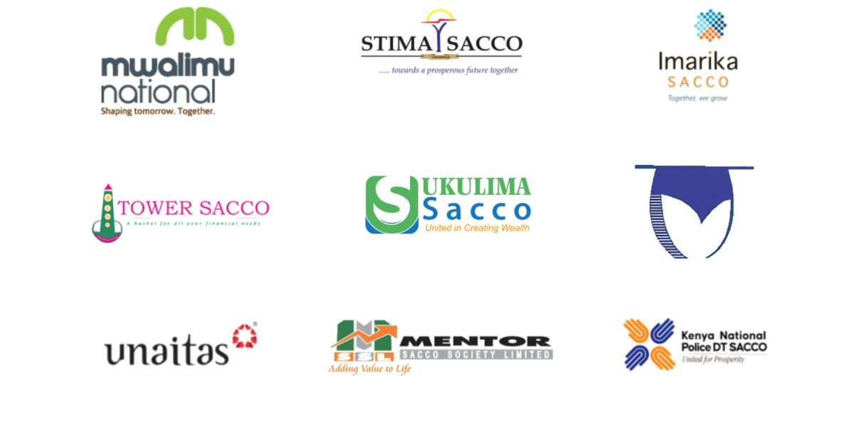 A featured image comprising various SACCO logos as used in an article listing down the best Saccos in Kenya