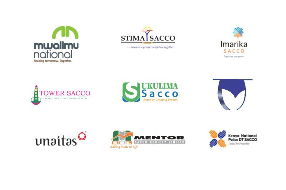 A featured image comprising various SACCO logos as used in an article listing down the best Saccos in Kenya