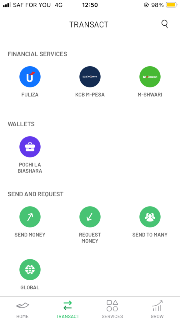 Screenshot of Mpesa transact