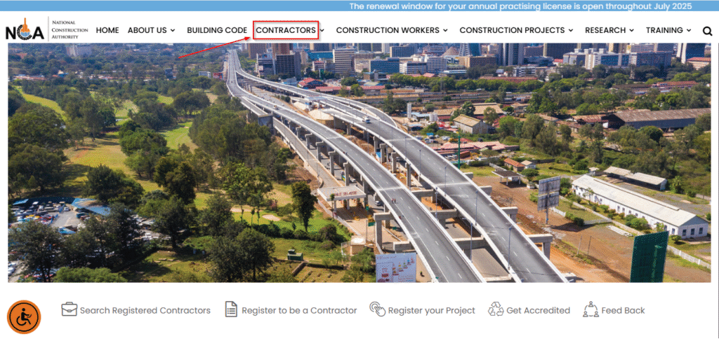 Step 1: Visit the NCA website to register for the NCA Certification in Kenya