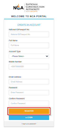 Step 5: Provide Your Details to register for NCA certification in Kenya