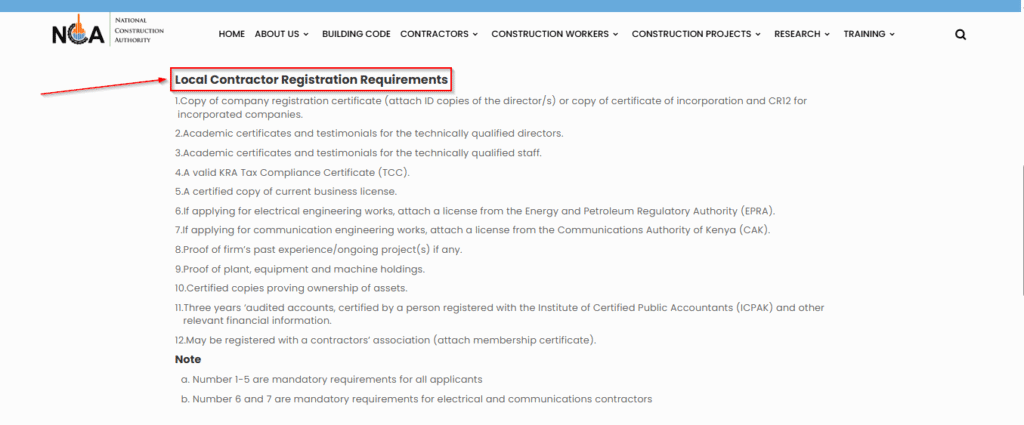 Step 2b: Go through the Guidelines for Local Contractor Registration