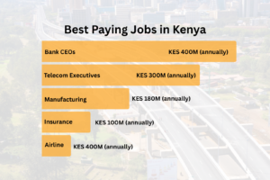 A chart showcasing some of the best paying jobs in Kenya